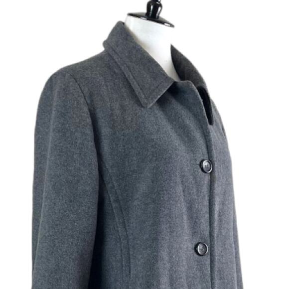 Larry Levine Women’s Winter Coat Classic Wool Cashmere Blend Gray Size Large - Picture 7 of 11